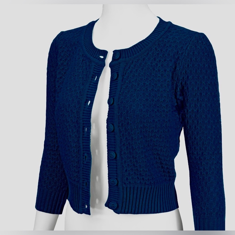 new • yemak 3/4 sleeve knit cardigan sweater